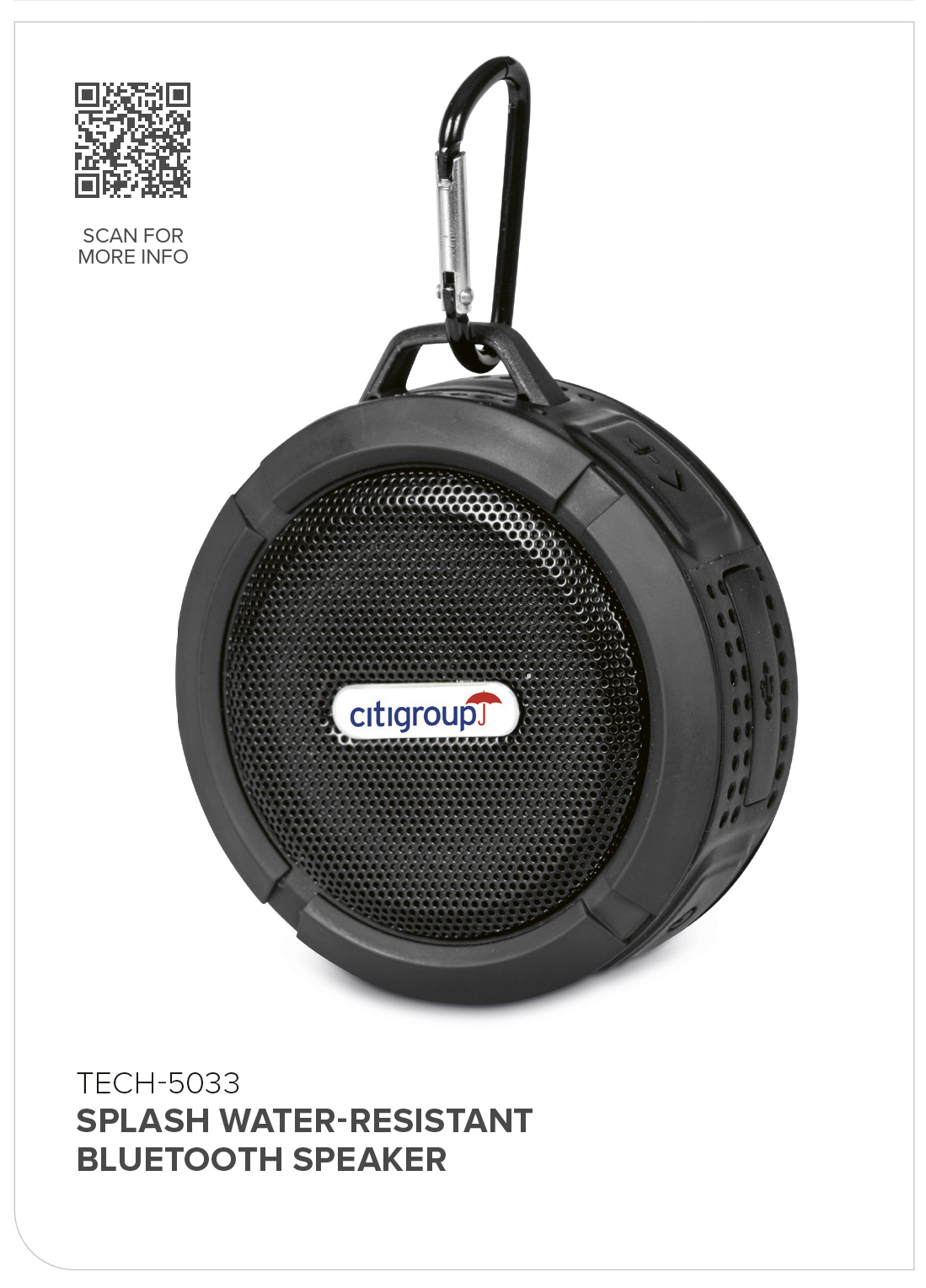 TECH-5033 - Splash Water-Resistant Bluetooth Speaker - Catalogue Image